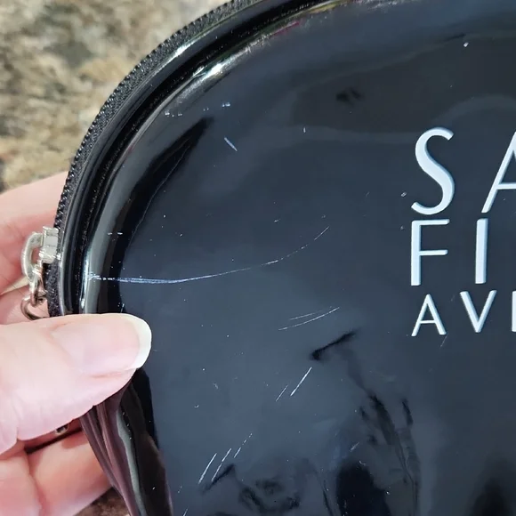 Saks Fifth Avenue Glossy Black Makeup Pouch - Picture 6 of 11